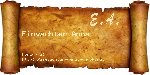 Einvachter Anna névjegykártya