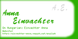 anna einvachter business card